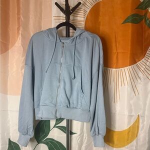 Light Blue Women's Hoodie Jacket